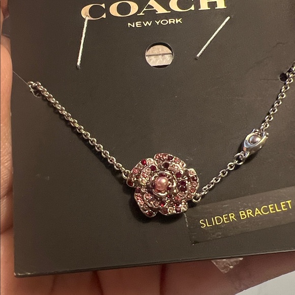 Coach Red and Silver Floral Bracelet - Picture 2 of 3